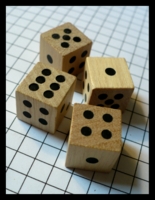 Dice : Dice - 6D - Group of 4 Wood With Black Painted Pips